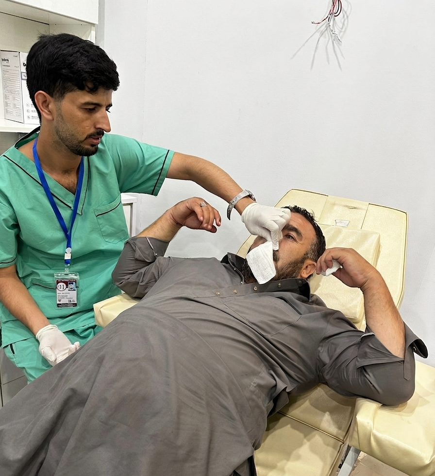 Patient receiving treatment